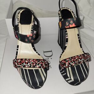 Christian DiorSatin Printed Slingback SandalsWomen's Size: 8 | IT 38 1/2
